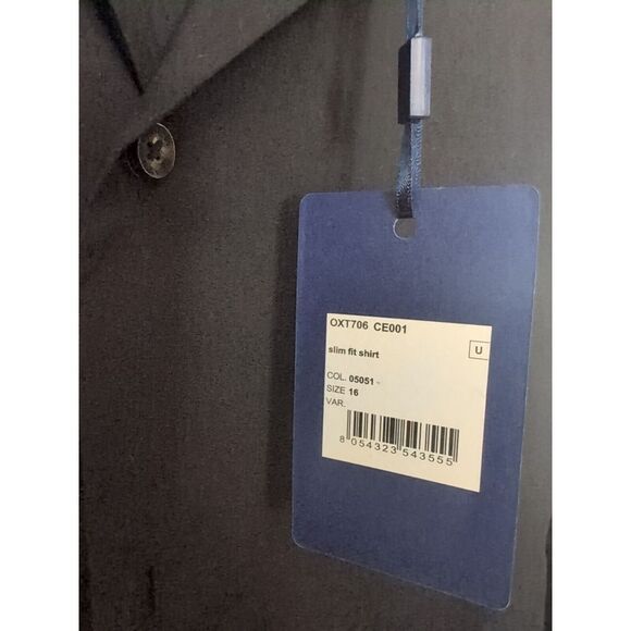 Cavalli CLASS Men's Long Sleeve Dress Sports Shirt Size 16 Slim Black NWT - Picture 2 of 3